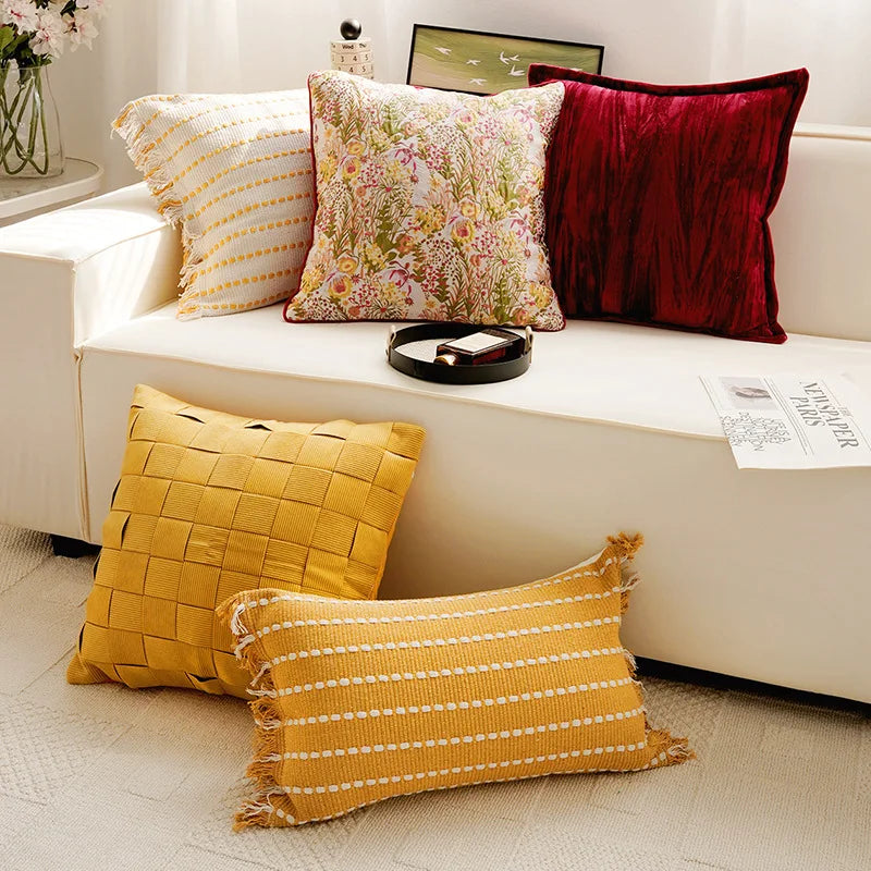 30X50/45X45CM Antique Throw Pillow Cover French Cream Stamping Waist Cushion Cover Decor Home Decorative Pillowcase 2025 New