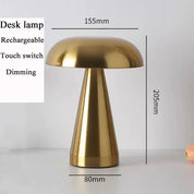 LED-tafellamp Retro Paddestoel Aanraaksensor Bedlampje Oplaadbare leeslampen voor slaapkamer Restaurant Bar Decorverlichting
