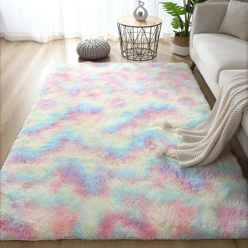 Wit Pluizig Hal Tapijt Moderne Woonkamer Slaapkamer Home Decor Grote Matten Verdikte Antislip Meisje Kinderkamer Roze harige Tapijt