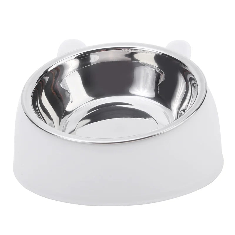 Tilted Pet Food Bowl – Creative Stainless Steel Cat & Dog Feeder