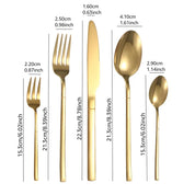 30-Piece Gold Stainless Steel Cutlery Set – Service for 6, Dishwasher Safe