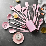 15-Piece Food-Grade Silicone Kitchen Utensil Set – Heat-Resistant, Nonstick Safe