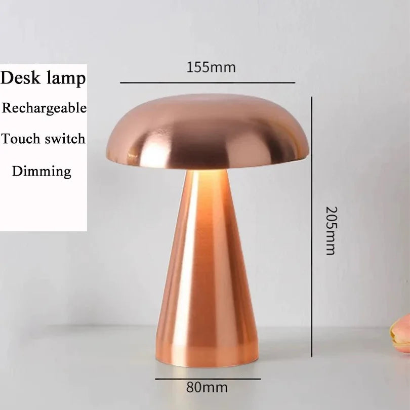 LED-tafellamp Retro Paddestoel Aanraaksensor Bedlampje Oplaadbare leeslampen voor slaapkamer Restaurant Bar Decorverlichting
