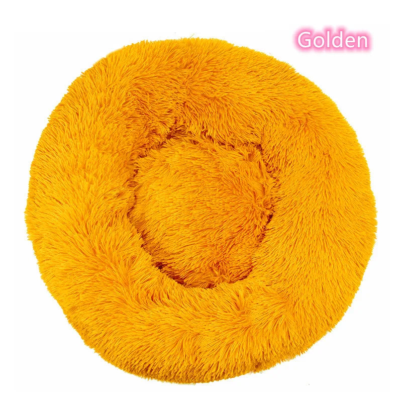 Super Soft Plush Donut Pet Bed – Washable Calming Cat & Dog Bed
