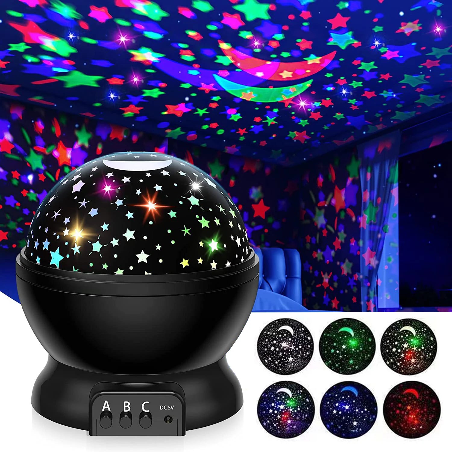 Night Lamp Projector Starry Sky Night Light Projector Baby Lamp Decor Rotating Starry Nursery Moon Galaxy Projector Table Light