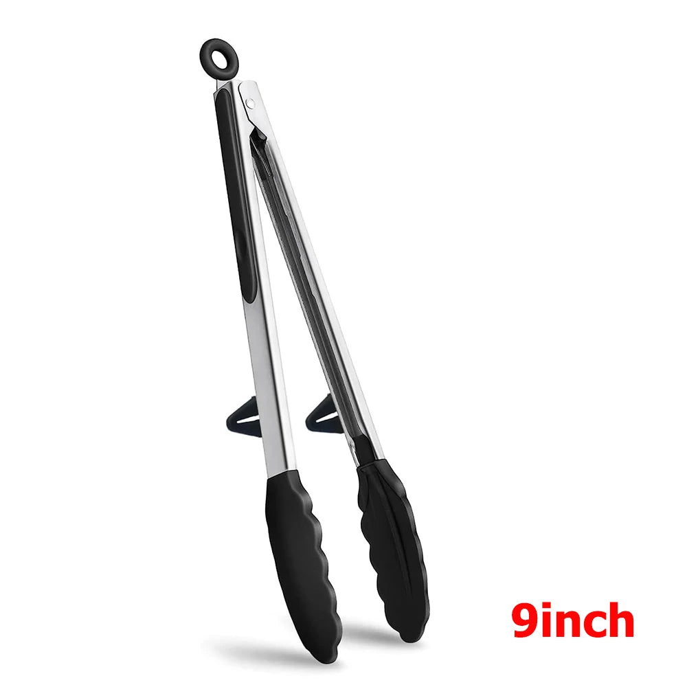 LMETJMA Food-Grade Silicone Kitchen Tongs – Heat-Resistant, Nonstick Safe Serving Tool