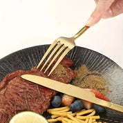 30-Piece Gold Stainless Steel Cutlery Set – Service for 6, Dishwasher Safe