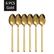 30-Piece Gold Stainless Steel Cutlery Set – Service for 6, Dishwasher Safe