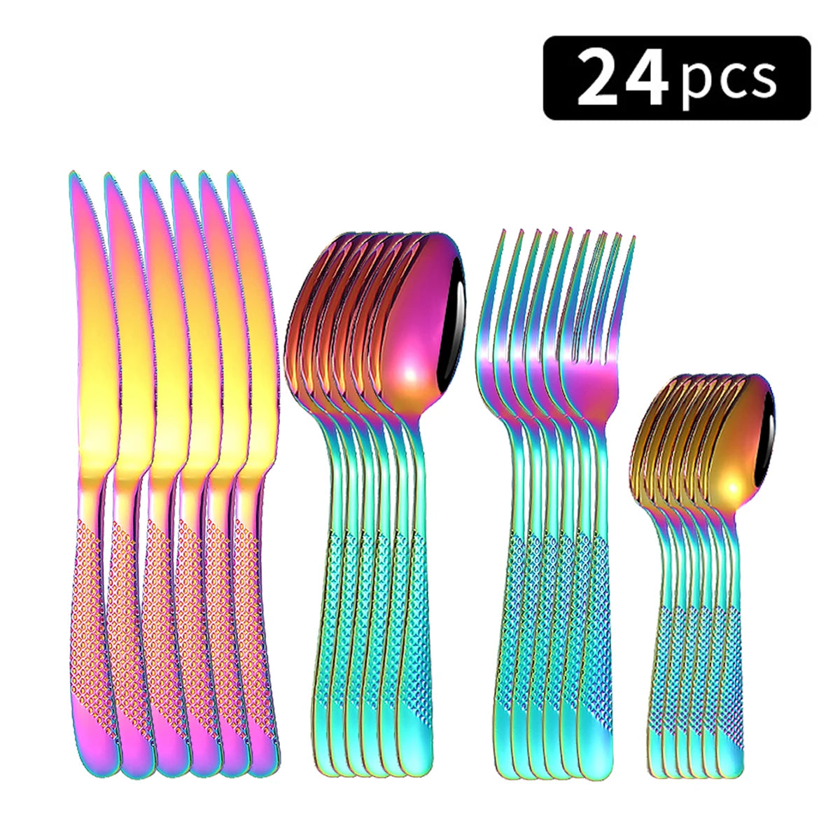 24-Piece Stainless Steel Flatware Set – Complete Family Cutlery Service