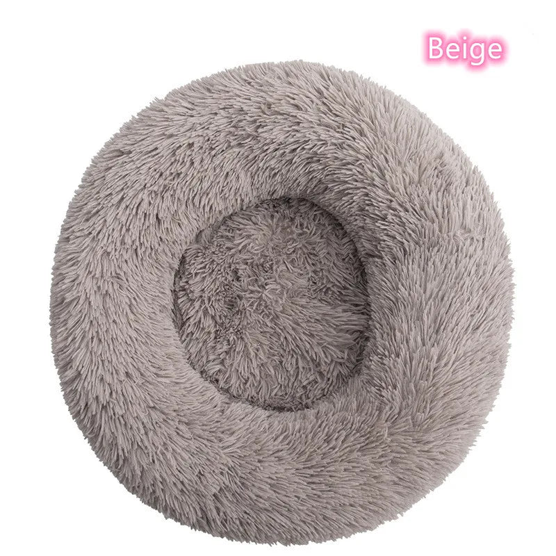 Super Soft Plush Donut Pet Bed – Washable Calming Cat & Dog Bed