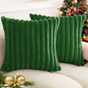 Nep konijnenbont vierkante kussenhoes grote dikke gestreepte superzachte effen kleur kussensloop 24×24 inch bank decor kussenhoezen