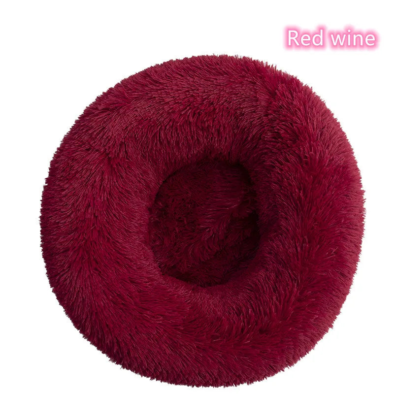 Super Soft Plush Donut Pet Bed – Washable Calming Cat & Dog Bed