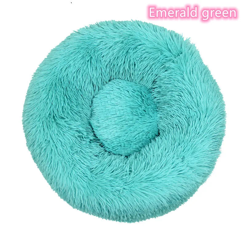 Super Soft Plush Donut Pet Bed – Washable Calming Cat & Dog Bed