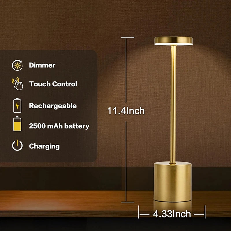 Klassieke tafellamp USB oplaadbaar nachtlampje Traploos dimmen Touch bureaulamp 3 kleuren bedlampje Hotelbar decoratie