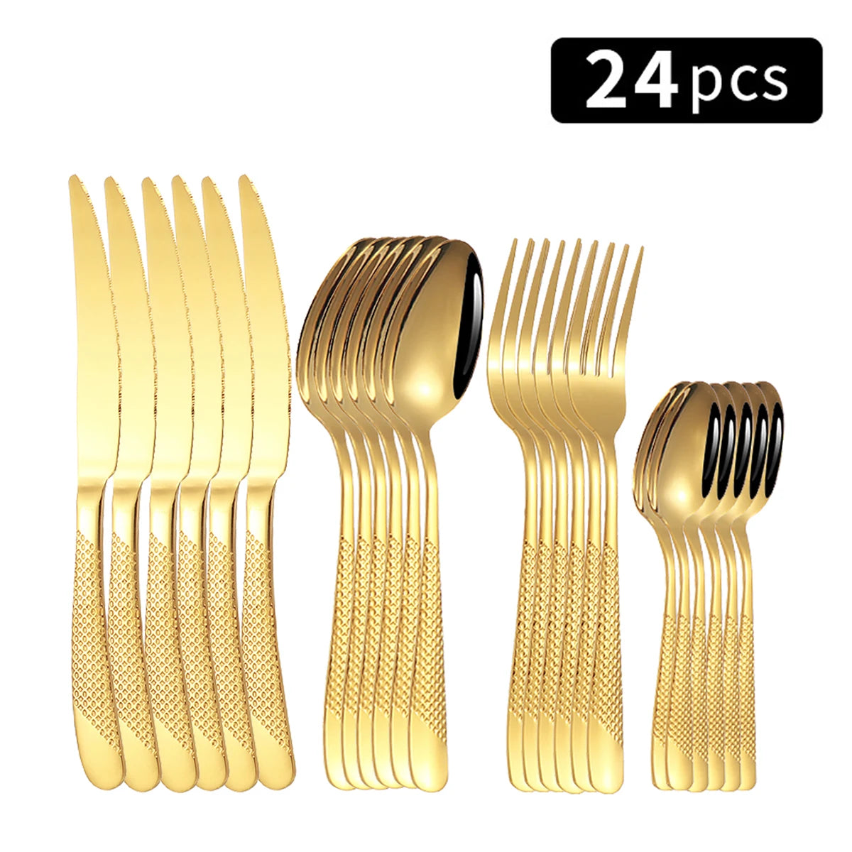 24-Piece Stainless Steel Flatware Set – Complete Family Cutlery Service