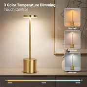 Klassieke tafellamp USB oplaadbaar nachtlampje Traploos dimmen Touch bureaulamp 3 kleuren bedlampje Hotelbar decoratie