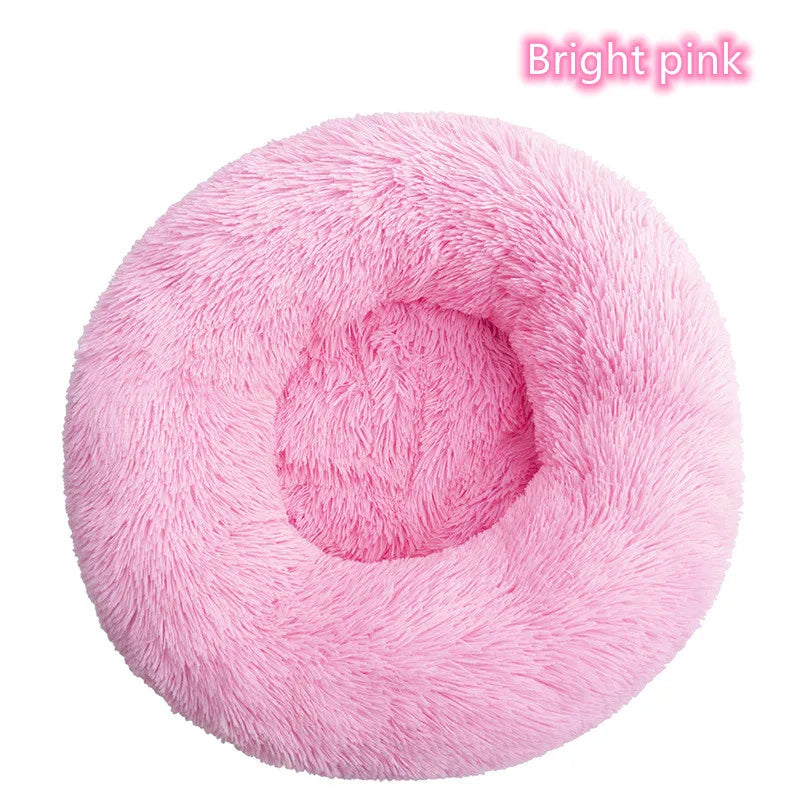 Super Soft Plush Donut Pet Bed – Washable Calming Cat & Dog Bed