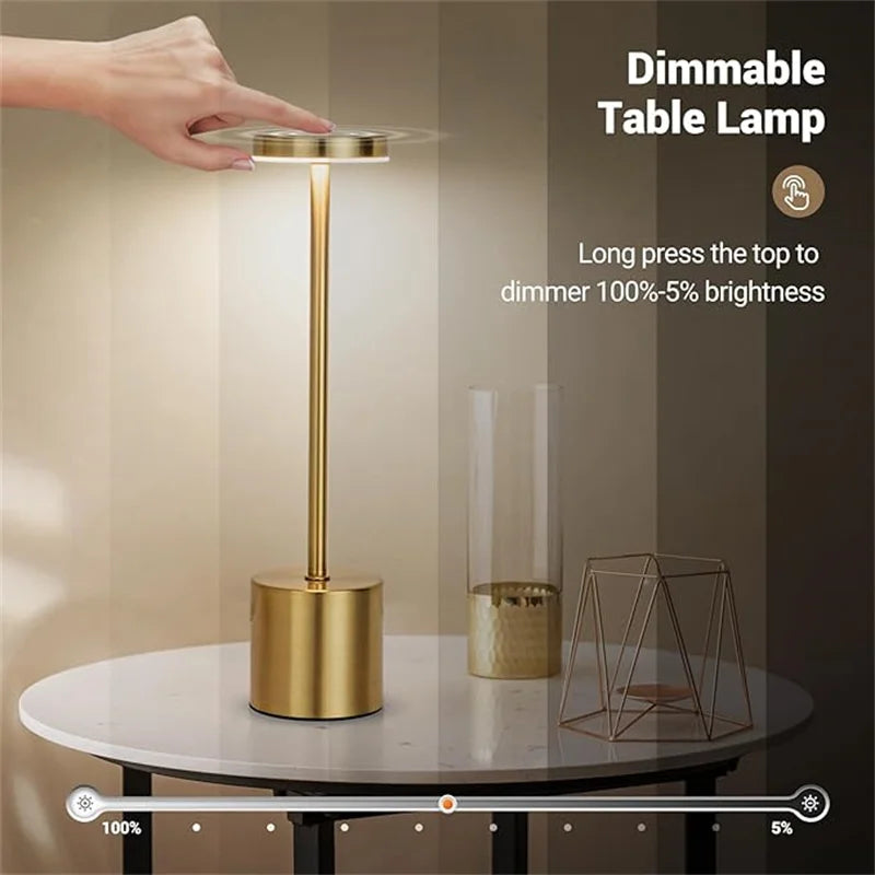 Klassieke tafellamp USB oplaadbaar nachtlampje Traploos dimmen Touch bureaulamp 3 kleuren bedlampje Hotelbar decoratie