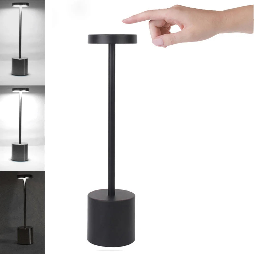 Klassieke tafellamp USB oplaadbaar nachtlampje Traploos dimmen Touch bureaulamp 3 kleuren bedlampje Hotelbar decoratie