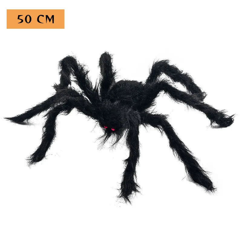 Halloween Spider Web Black Fake Outdoor Decoration Supplies Props Day of The Dead Horror Hallowen Home Decor Realistic Spider