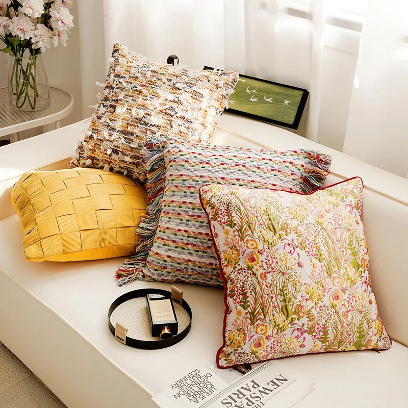 30X50/45X45CM Antique Throw Pillow Cover French Cream Stamping Waist Cushion Cover Decor Home Decorative Pillowcase 2025 New