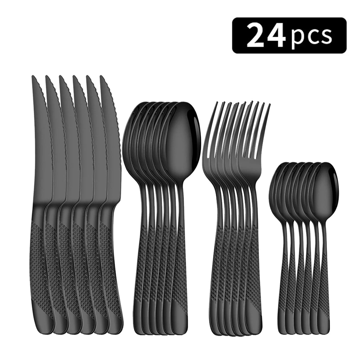 24-Piece Stainless Steel Flatware Set – Complete Family Cutlery Service