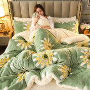 Winterbeddengoed Dikke dekbeddeken Verdikt warm flanelfleece dekbed voor koude nachten Set Beddekbedden Dekbedden de dekens