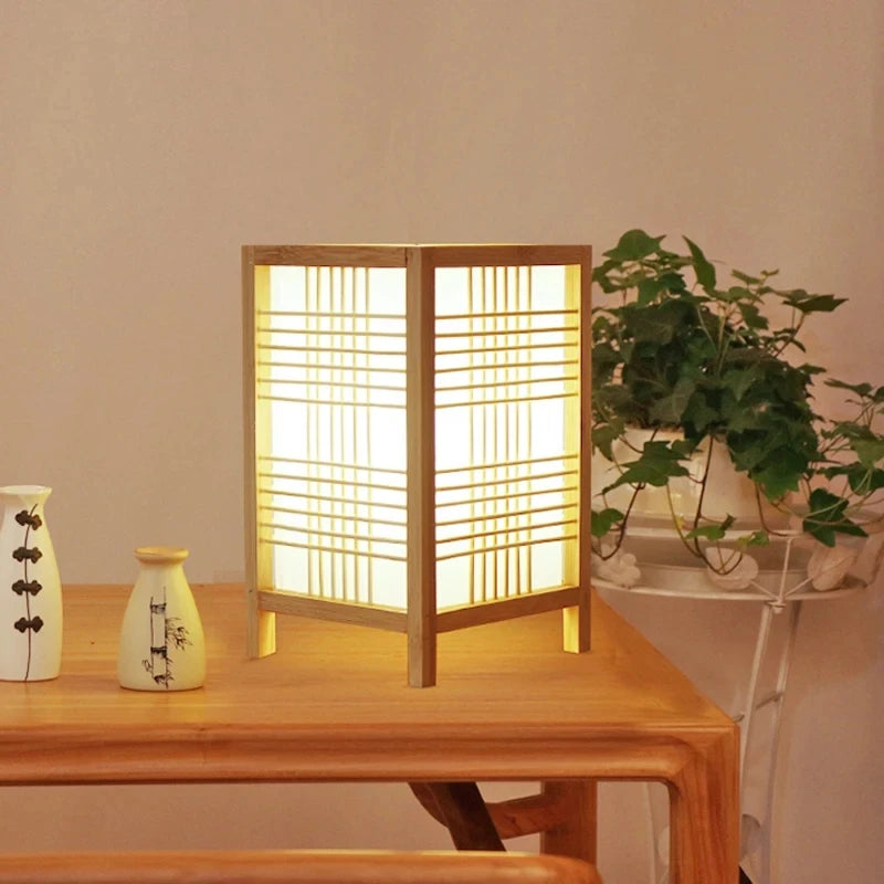 Minimalist Bamboo Woven Book Lamp – Eco Desk / Bedside Light