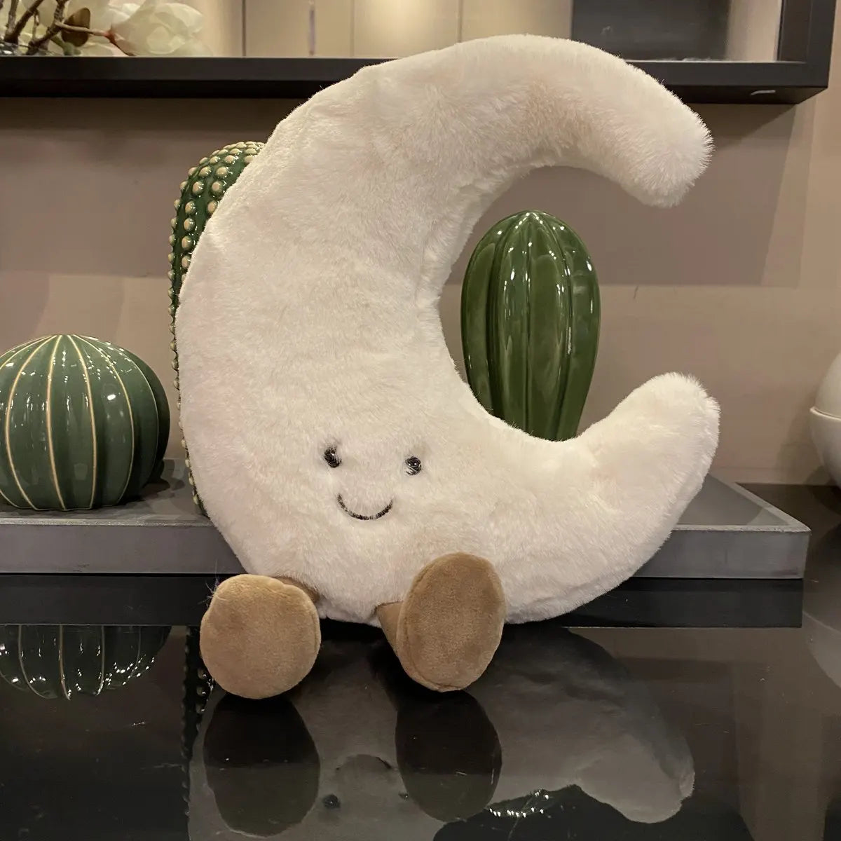 Schattig glimlach gezicht witte maan gele zon knuffel gevuld schattig cartoon weer knuffel voor kind slaapkamer decor bank sierkussen