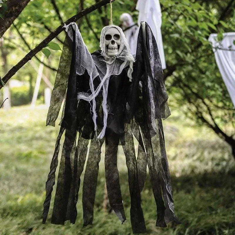 1-3PCS Halloween Opknoping Ghost Decoraties Schedel Eng Gaas Stof voor Spookhuis Veranda Enge Rekwisieten Terreur Opknoping ornamenten