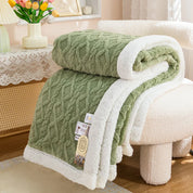 Warme wollen Sherpa dikke dekens Pluizig zacht koraalfleece sprei op het bed Enkel Dubbel Winter Pluche Coraline Harige Gooi