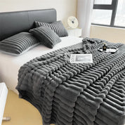 Thickened Solid / Striped Multifunctional Blanket – Bed Cover, Throw, Pet Blanket