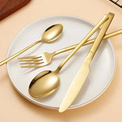 30-Piece Gold Stainless Steel Cutlery Set – Service for 6, Dishwasher Safe