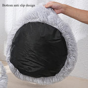Super Soft Striped Plush Donut Pet Bed – Washable Comfort Nest for Cats & Dogs