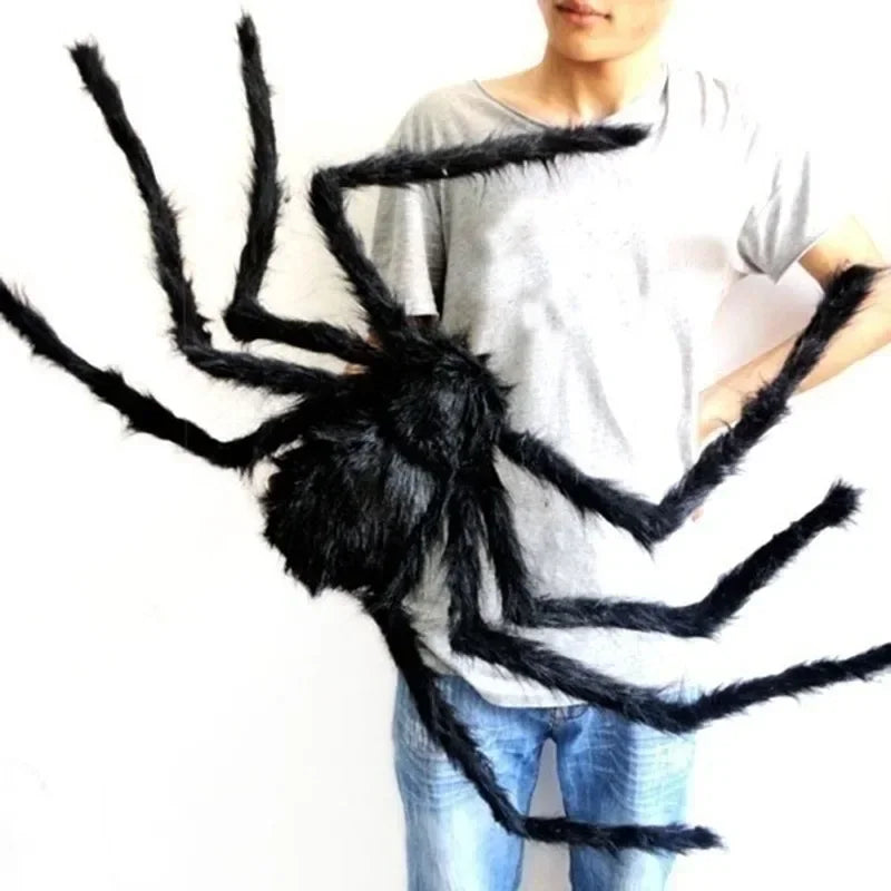 Halloween Spider Web Black Fake Outdoor Decoration Supplies Props Day of The Dead Horror Hallowen Home Decor Realistic Spider