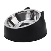 Tilted Pet Food Bowl – Creative Stainless Steel Cat & Dog Feeder