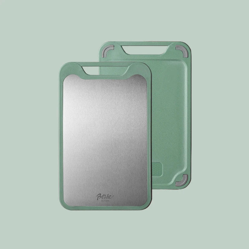 ﻿ 1pc Cutting Board Two Sides Of  Stainless Steel and Plastic Dual-purpose Multifunctional Cut Vegetables and Meat Chopping Boar