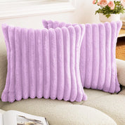 Nep konijnenbont vierkante kussenhoes grote dikke gestreepte superzachte effen kleur kussensloop 24×24 inch bank decor kussenhoezen