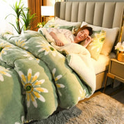 Winterbeddengoed Dikke dekbeddeken Verdikt warm flanelfleece dekbed voor koude nachten Set Beddekbedden Dekbedden de dekens