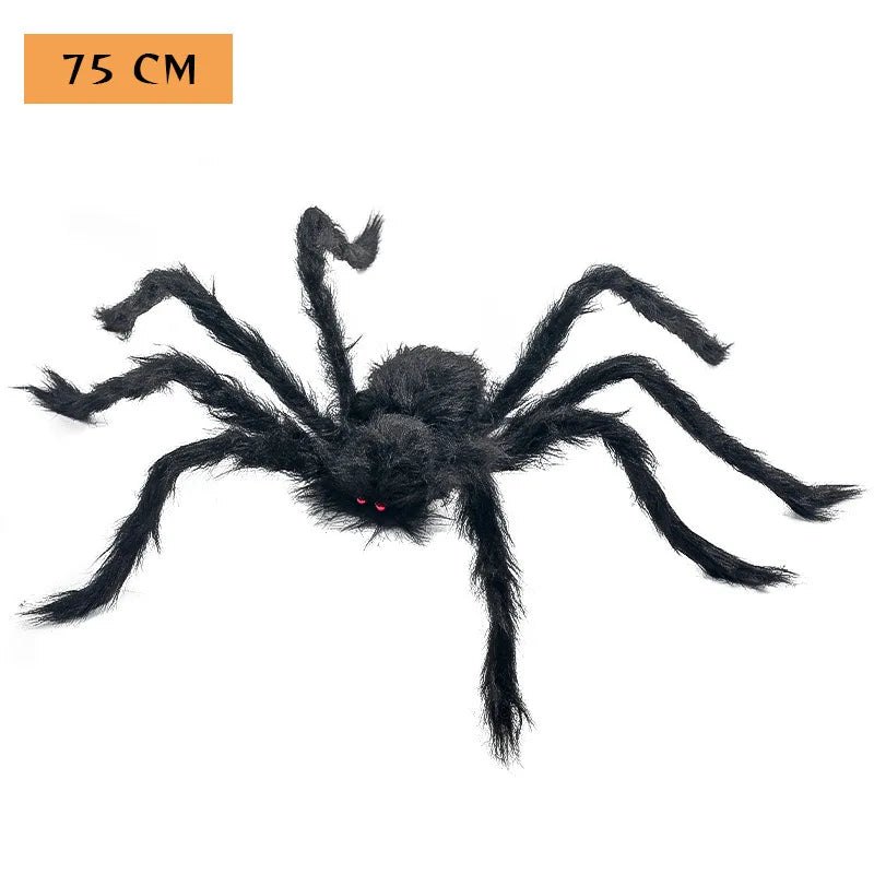 Halloween Spider Web Black Fake Outdoor Decoration Supplies Props Day of The Dead Horror Hallowen Home Decor Realistic Spider
