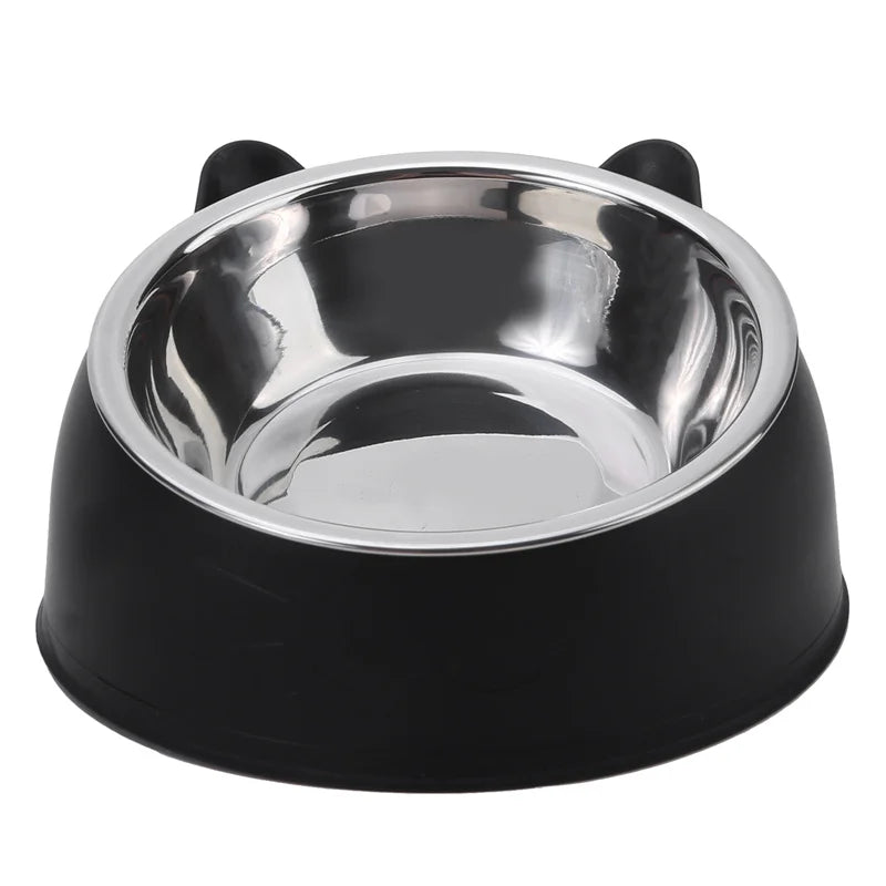 Tilted Pet Food Bowl – Creative Stainless Steel Cat & Dog Feeder