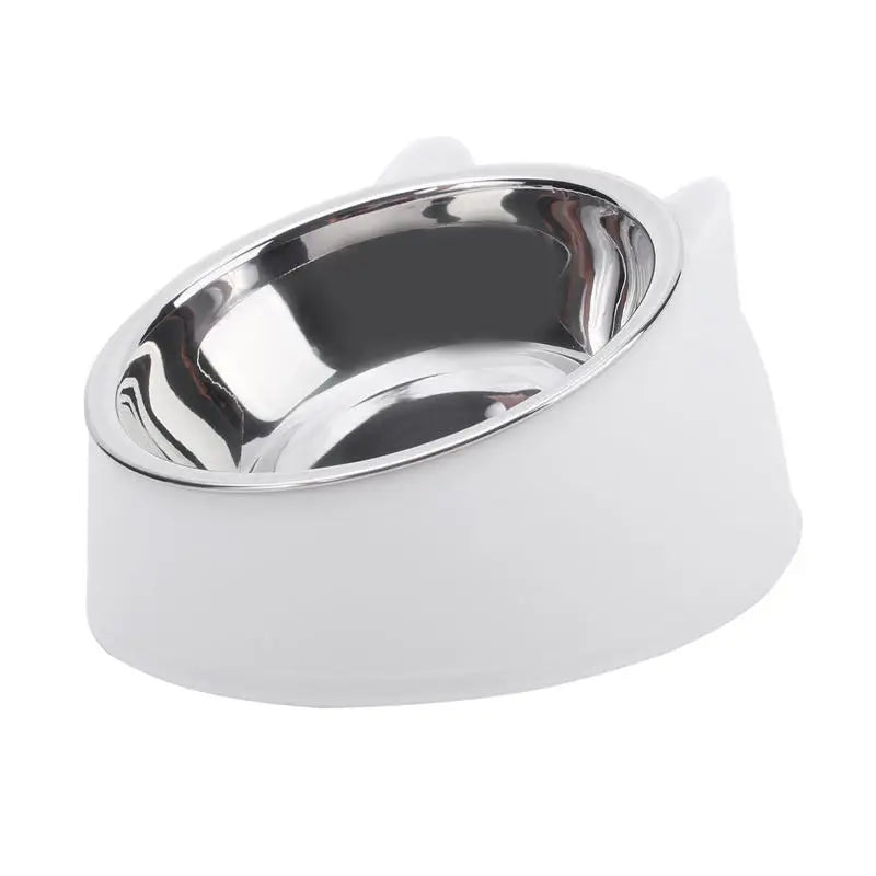 Tilted Pet Food Bowl – Creative Stainless Steel Cat & Dog Feeder