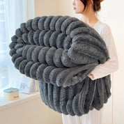 Thickened Solid / Striped Multifunctional Blanket – Bed Cover, Throw, Pet Blanket
