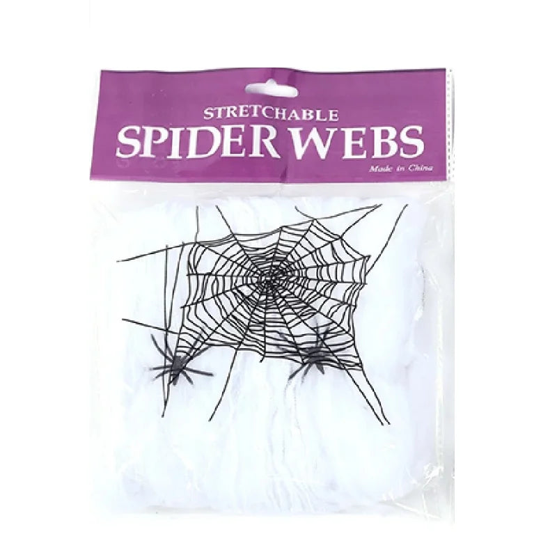 Halloween Spider Web Black Fake Outdoor Decoration Supplies Props Day of The Dead Horror Hallowen Home Decor Realistic Spider