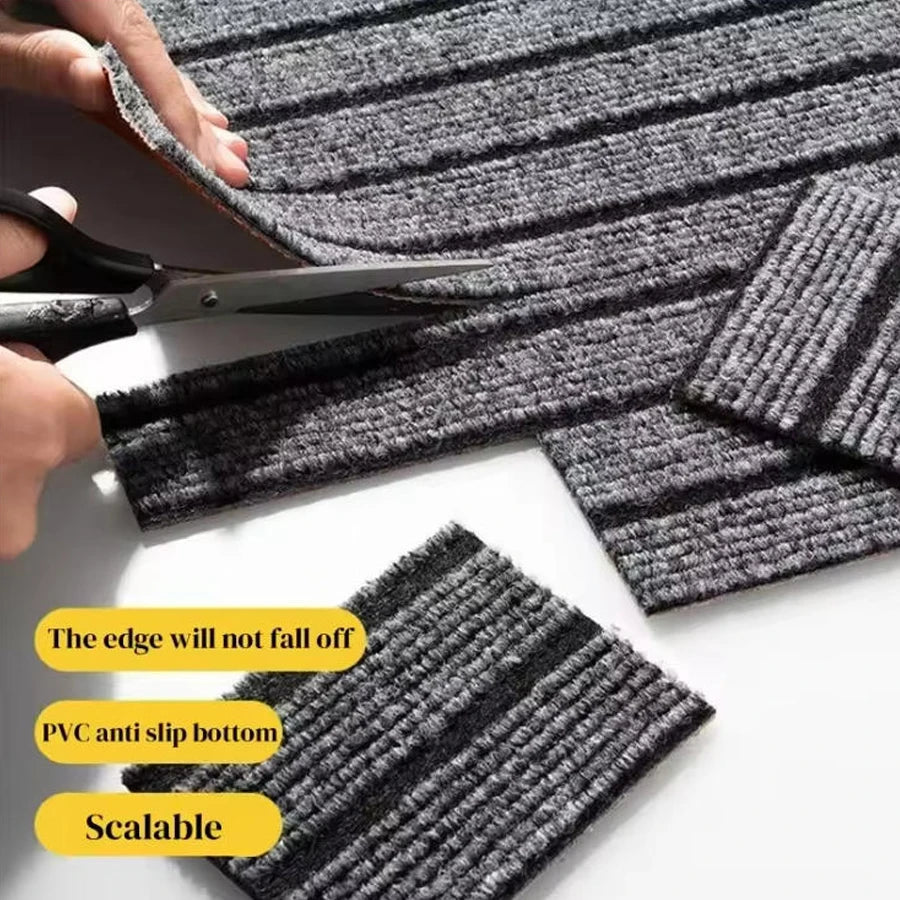 Polyester classic striped kitchen floor mat door carpet, close to the ground, non-slip and anti-fouling, strong adsorption