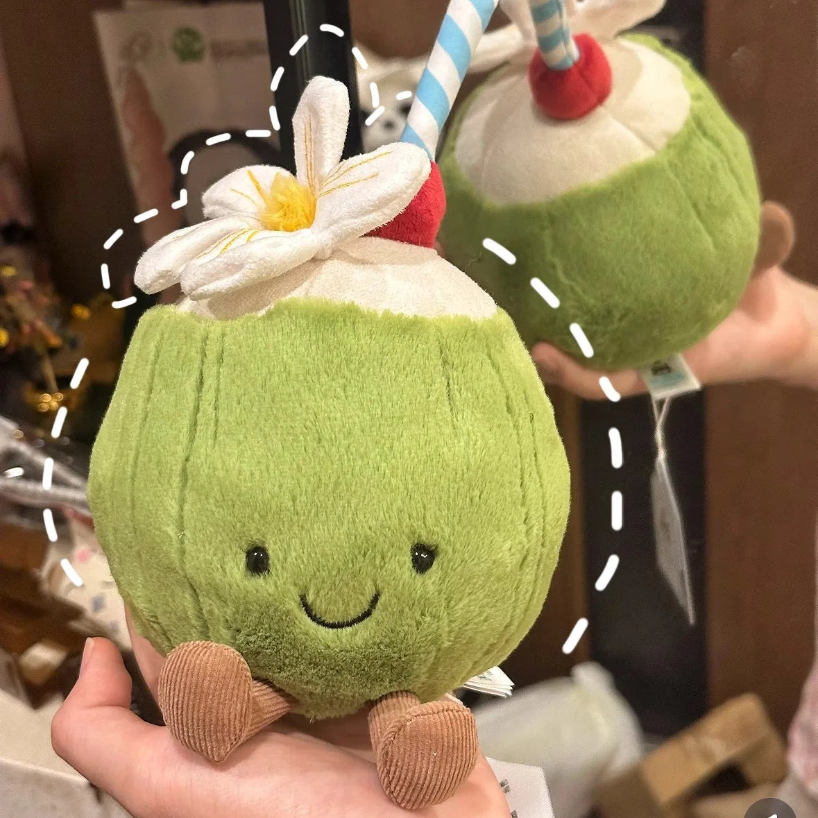 JELLYCAT Lemonade Coconut Plushies Very Soft Palm Tree Red Coral Plush Toy Cartoon Doll Home Decor Xmas Gifts Girl