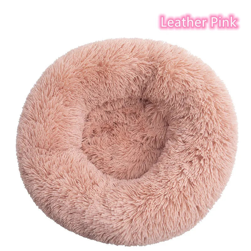 Super Soft Plush Donut Pet Bed – Washable Calming Cat & Dog Bed