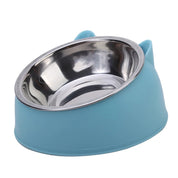 Tilted Pet Food Bowl – Creative Stainless Steel Cat & Dog Feeder