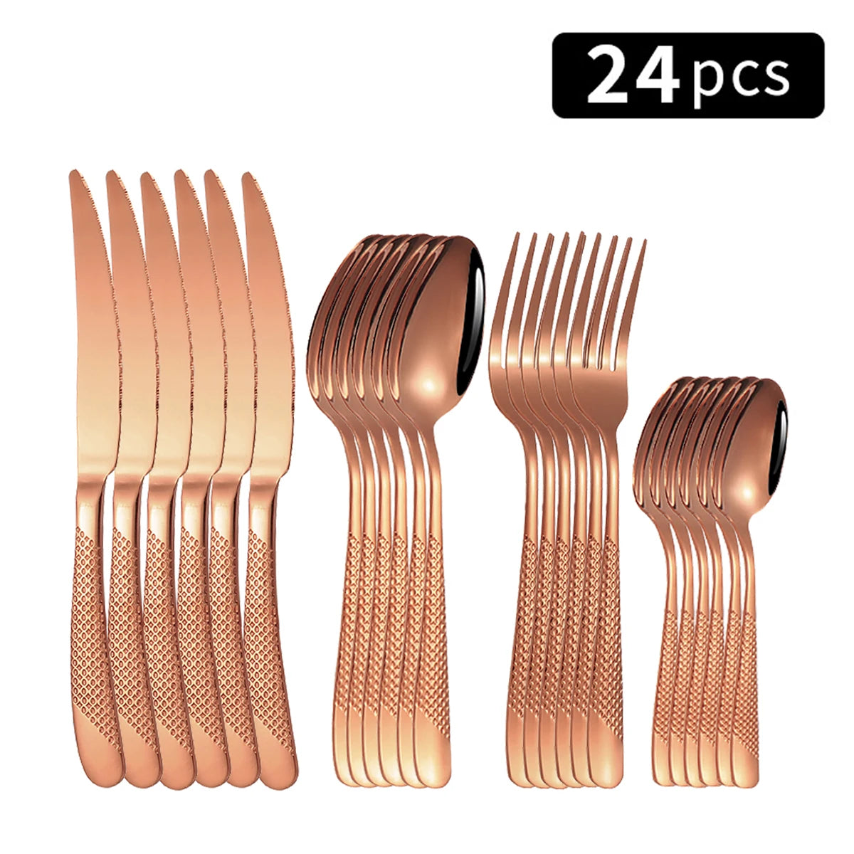 24-Piece Stainless Steel Flatware Set – Complete Family Cutlery Service