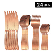24-Piece Stainless Steel Flatware Set – Complete Family Cutlery Service